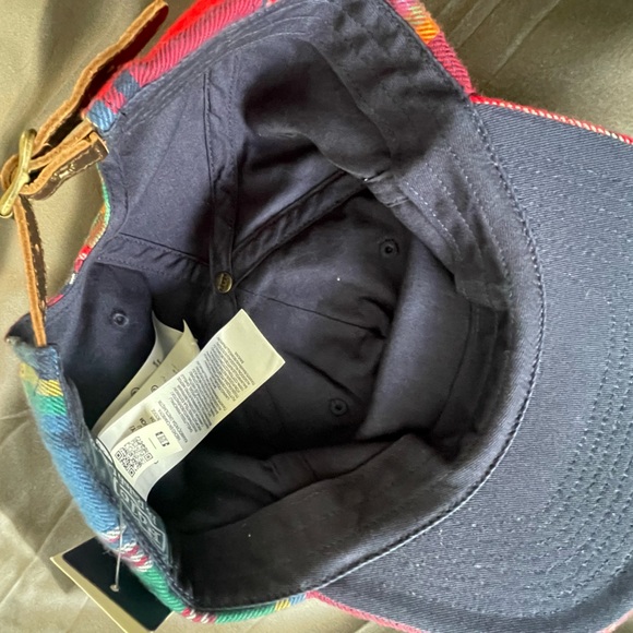 Polo Ralph Lauren Plaid 5 Panel Twill Logo Patch Baseball Ball Cap - Picture 3 of 4